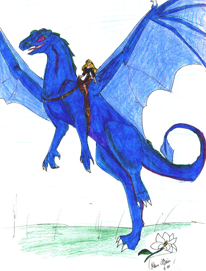 Lyne and her blue Magnolth! Be sure to see Melsa's other beautiful artwork by clicking here.